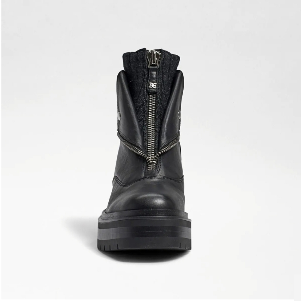 Edgy Sam Edelman Black Leather Chelsea Zippers Booties - Picture 4 of 12